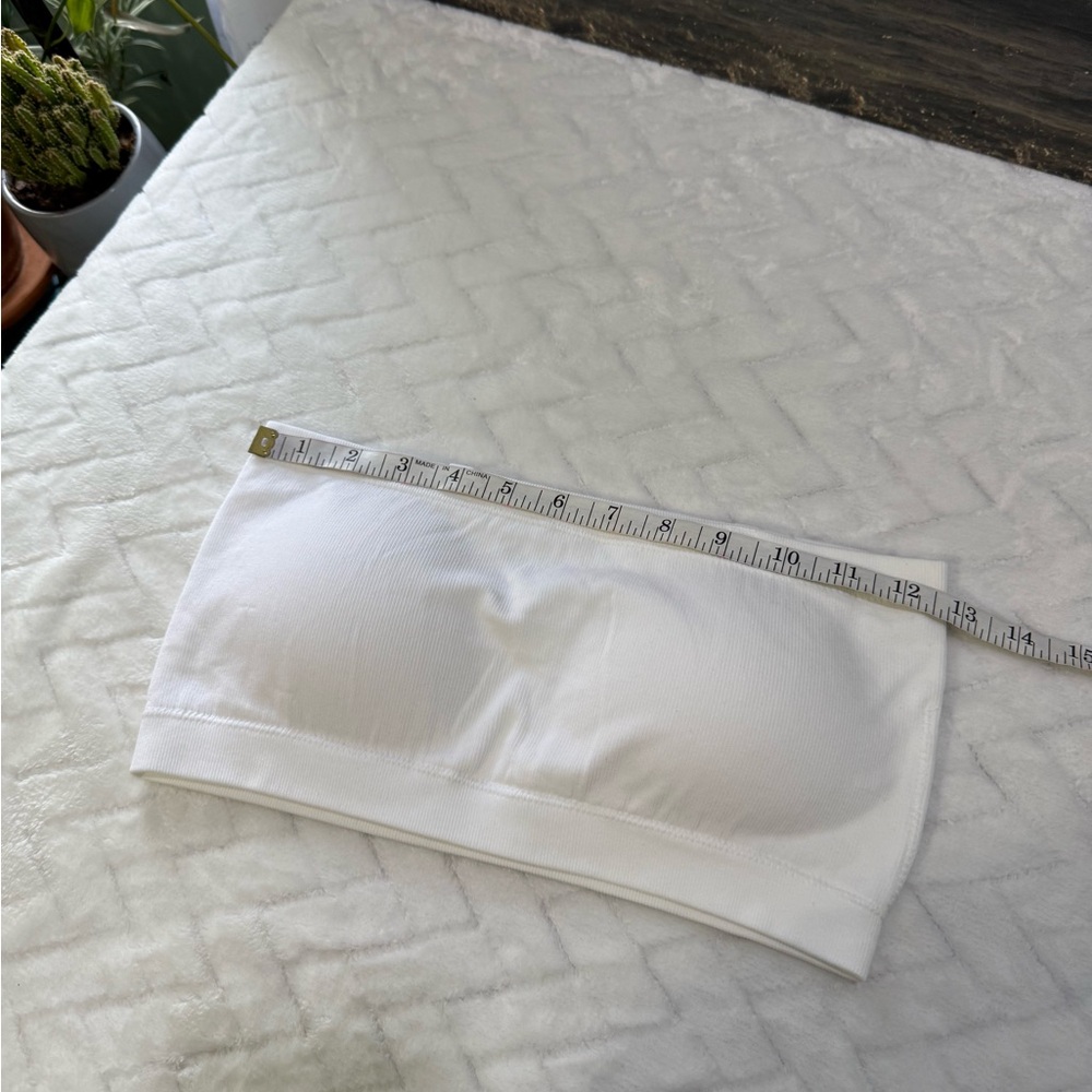 New $14 No Boundaries Walmart Bandeau Tube Bra Top Bralette Ribbed White L - Picture 7 of 8